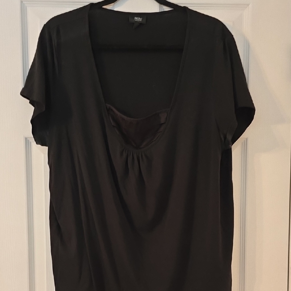 Apt. 9 Black Drape Neck Blouse